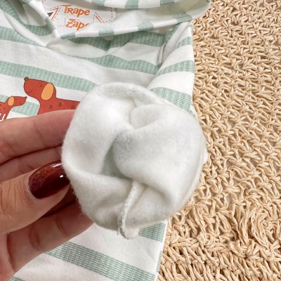 Conj. Casaco My Favourite Place is with you! e Calça de Moletom - Verde e Off White